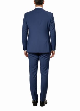 Cleo Luxor Indigo Blue Slim Fit Wool Stretch 3 Piece Suit