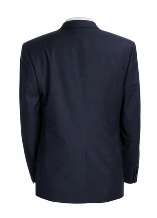 Canali Solid Dark Navy With Black Satin Peak Lapel Slim Fit 2-Button Tuxedo 46R - The Suit Depot