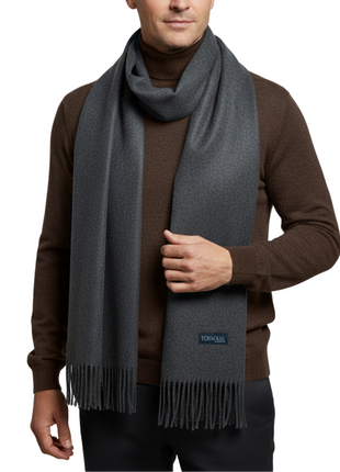 Tovaglia Mens Solid Cashmere Fringe Scarf