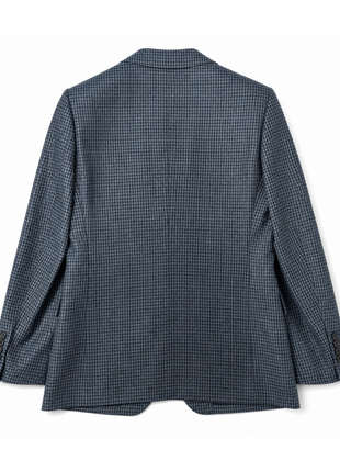 Pal Zileri Sky Blue and White Houndstooth Slim Fit Wool Silk Blend 2-Button Sport Coat 40R