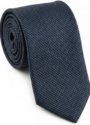 Letteriello Navy Blue Woven Grenadine Silk Neck Tie - The Suit Depot