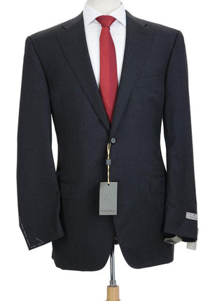 Canali Mens Solid Charcoal Grey 44L Drop 7 Modern Fit 100% Wool 2 Piece Suit