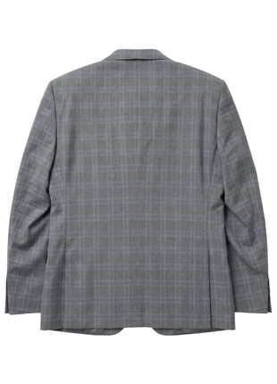 West End Gray Plaid  Wool Slim Fit  Notch Lapel 3 Piece Suit
