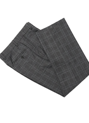 West End Gray Plaid  Wool Slim Fit  Notch Lapel 3 Piece Suit