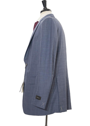 Ermenegildo Zegna Mens 46R Drop 7 Blue Wool Linen Silk Blend 2 Piece Suit
