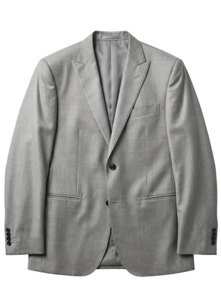 Corneliani Mens Light Gray Textured Fully-Canvassed Peak Lapels Classic Fit 3-Piece Wool Silk Suit - 40L