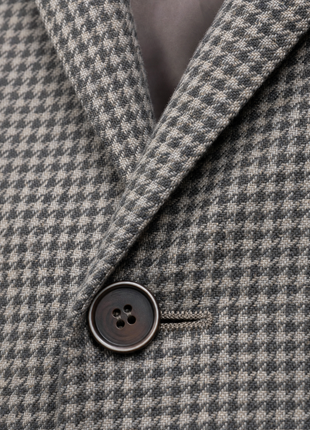 Ermenegildo Zegna Light Gray Houndstooth Classic Fit Silk Wool 2-Button Sport Coat 44L