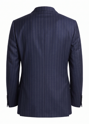Atica Navy Pinstriped Classic Fit Half-Canvassed Reda Wool 2-Button Suit