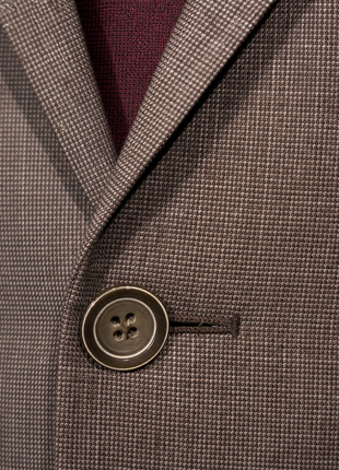 Canali Taupe Brown Micro Check Modern Fit Wool Silk Blend 2-Button Sport Coat 40L
