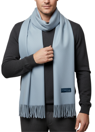 Tovaglia Mens Solid Cashmere Fringe Scarf