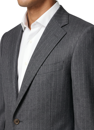 Cerruti 1881 Mens Gray Pinstripe Half-Canvassed Notch Lapel Classic Fit 3-Button Wool Suit - 36R