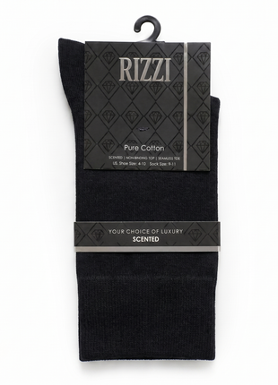 Rizzi Black Pure Cotton Scented Non-Biding Seamless Socks