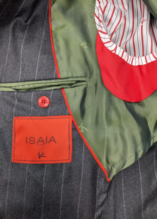 Isaia Mens Charcoal Gray Pinstriped 40S 100% Super 130s Wool 2 Piece Suit
