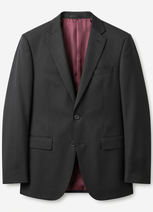 Sartoria Mazara Micro Textured Weave Black Classic Fit Notch Lapel 2-Button Wool Suit