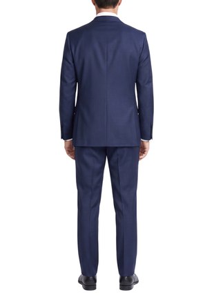 Centrion Navy Blue Slim Fit  Notch Lapel Wool 2 Piece Suit