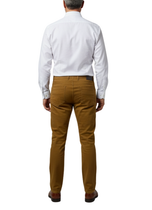 Label E Camel Regular Fit Cotton Stretch Five-pocket Jeans Pants