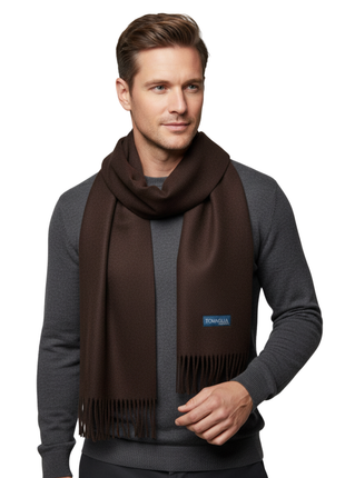 Tovaglia Mens Solid Cashmere Fringe Scarf