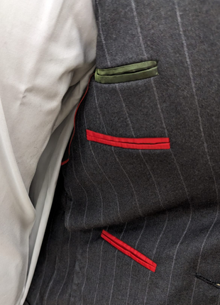 Isaia Mens Charcoal Gray Pinstriped 40S 100% Super 130s Wool 2 Piece Suit