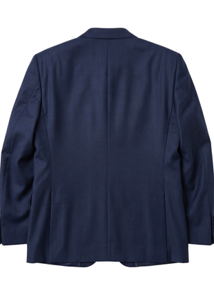 Centrion Men's Navy Blue Tonal Plaid Classic Fit 2-Button Wool Suit - The Suit Depot