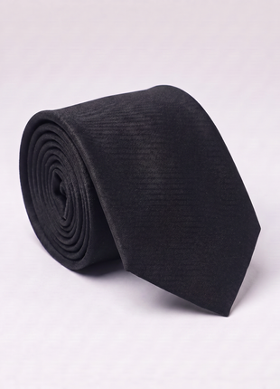 Letteriello Black Twill weave Italian Silk Neck Tie
