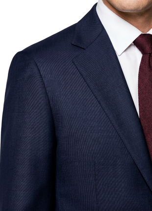 Centrion Navy Blue Slim Fit  Notch Lapel Wool 2 Piece Suit
