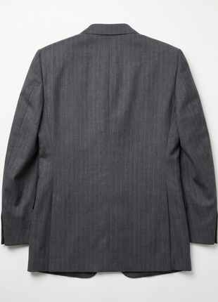Cerruti 1881 Mens Gray Pinstripe Half-Canvassed Notch Lapel Classic Fit 3-Button Wool Suit - 36R