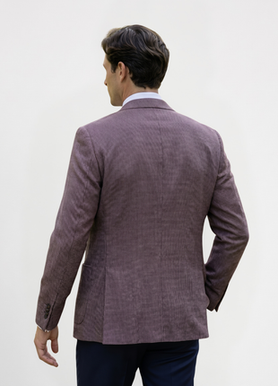 Ermenegildo Zegna Rust Red Micro Check Classic Fit Notch Lapel Wool Linen Silk 2-Button Sport Coat 36R