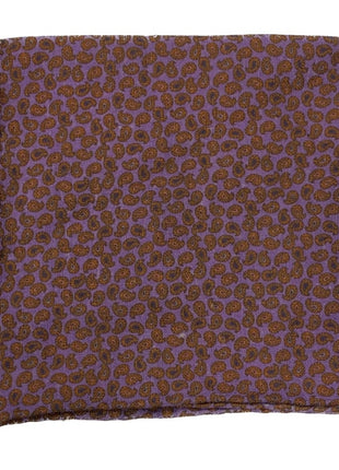 Cesare Attolini Red & Blue Paisley Pocket Square Handmade In Italy