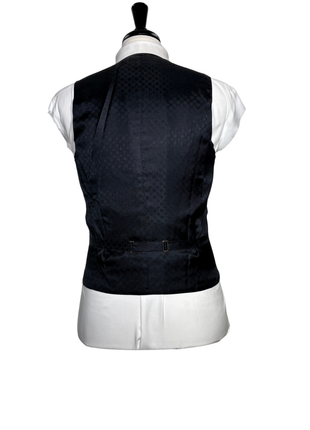 Corneliani Mens Black Mixed Pattern Fully-Canvassed Shawl Lapel Slim Fit 3-Piece Wool Tuxedo - 42R