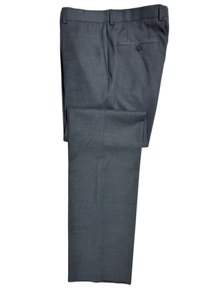 Hugo Boss Mens Gray Textured Notch Lapels Classic Fit 2 Button Wool Suit - 40L - The Suit Depot