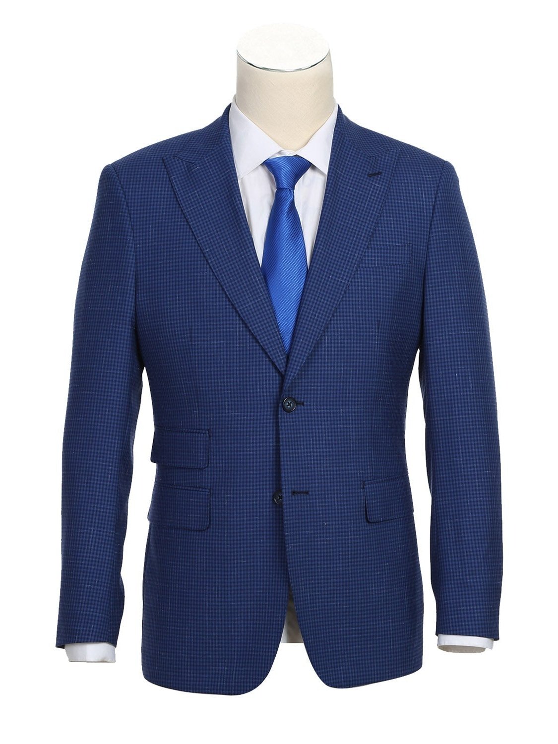 English Laundry Slim Fit Mini-Check Wool Suit