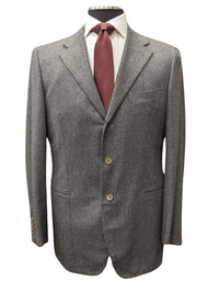 Thumbnail for Sartoria Partenopea Mens 40L Solid Gray 100% Wool 3 Button 2 Piece Suit