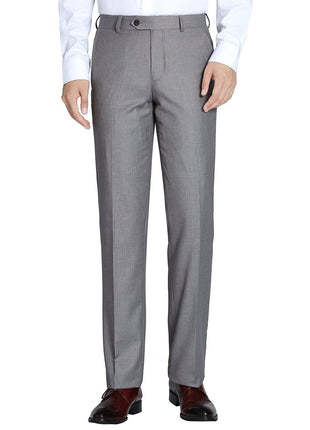 Men's Regular Fit Flat Front Wool Suit Pant
