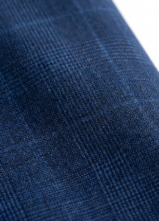 Centrion Mens Navy Blue Tonal Plaid Classic Fit Notch Lapels 2 Button Wool Suit
