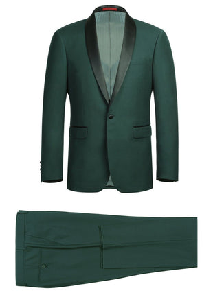 Men's Slim Fit 2-Piece Shawl Lapel Tuxedo Suit