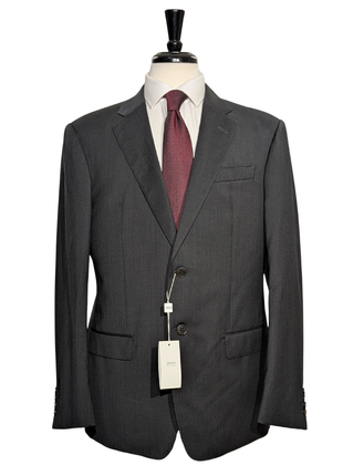 Armani Collezioni Charcoal Grey G-Line Notch Lapel Slim Fit 2 Button Wool Suit - 42R