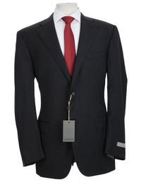 Thumbnail for Canali 1934 Mens Solid Charcoal Gray 44L Drop 7 100% Wool 2 Piece Suit