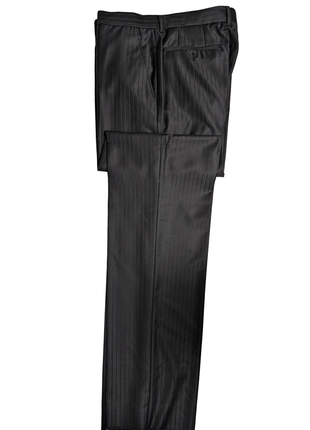 Giorgio Armani Black Pinstripe One-Button Peak Lapel Wool Suit 44R