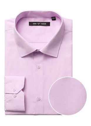 Men's Classic Fit Long Sleeve Spread Collar Dress Shirt