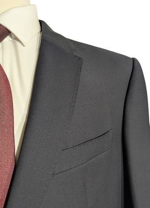 Armani Collezioni Solid Black Notch Lapel 2-Button Wool Suit - 48R