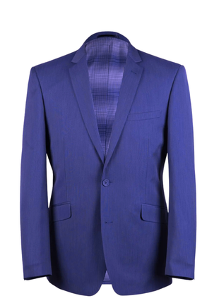 Raphael Blue Textured Slim Fit Notch Lapel Patch Pockets Two Button Stretch Travel Suit