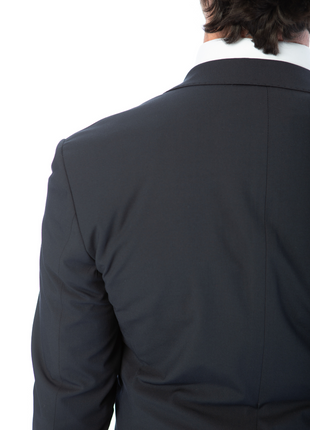 Raphael Mens Solid Navy Blue Slim Fit Stretch 2 Button Blazer Sportcoat