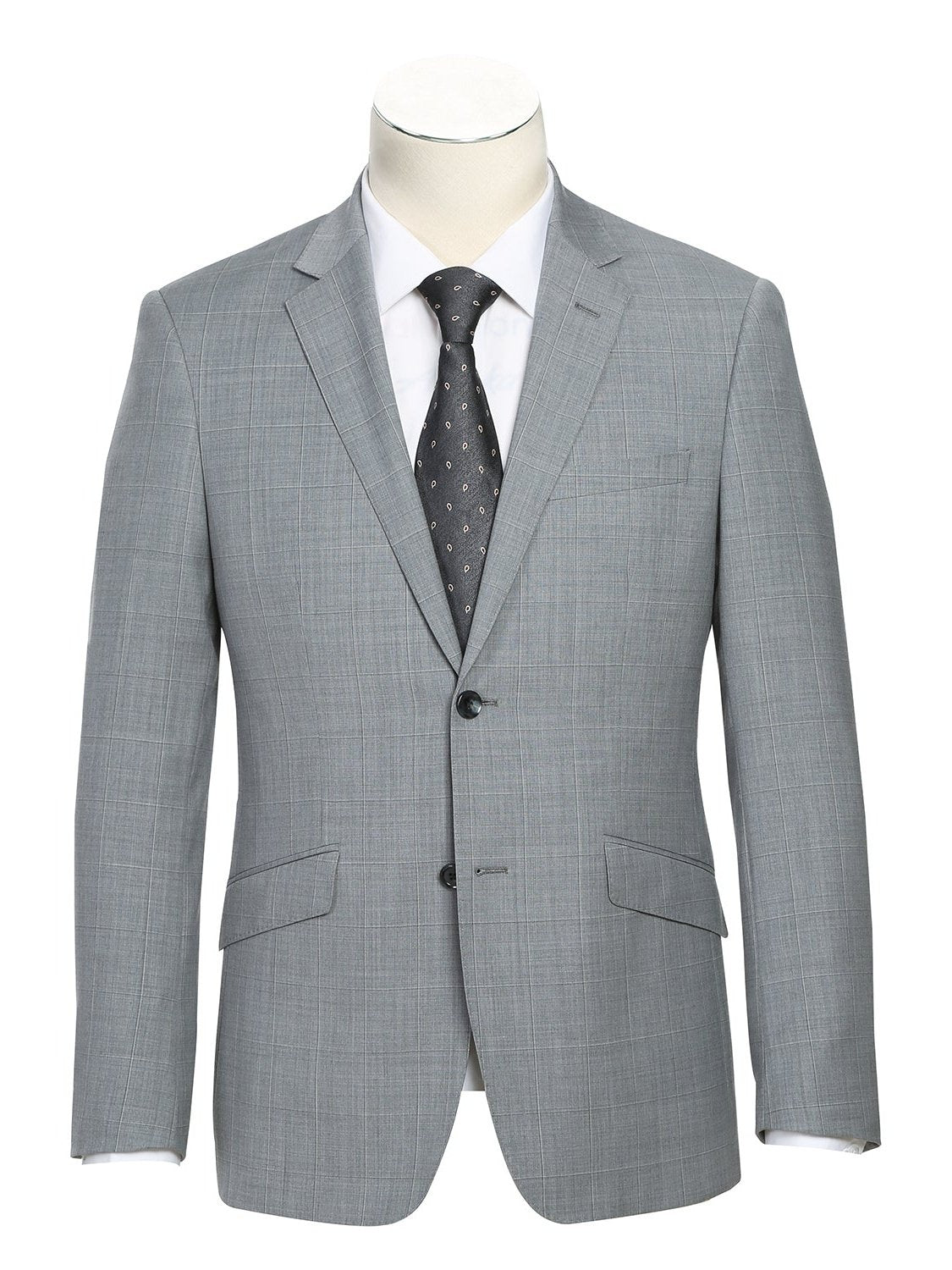 Men's Classic Fit Wool Blend Stretch Checked Blazer