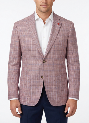 Vitali Windowpane Purple Modern Fit Notch Lapel 2-Button Sport Coat