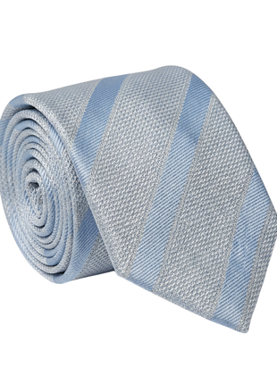 Letteriello Light Blue Diagonal Stripe Woven Grenadine Silk Neck Tie