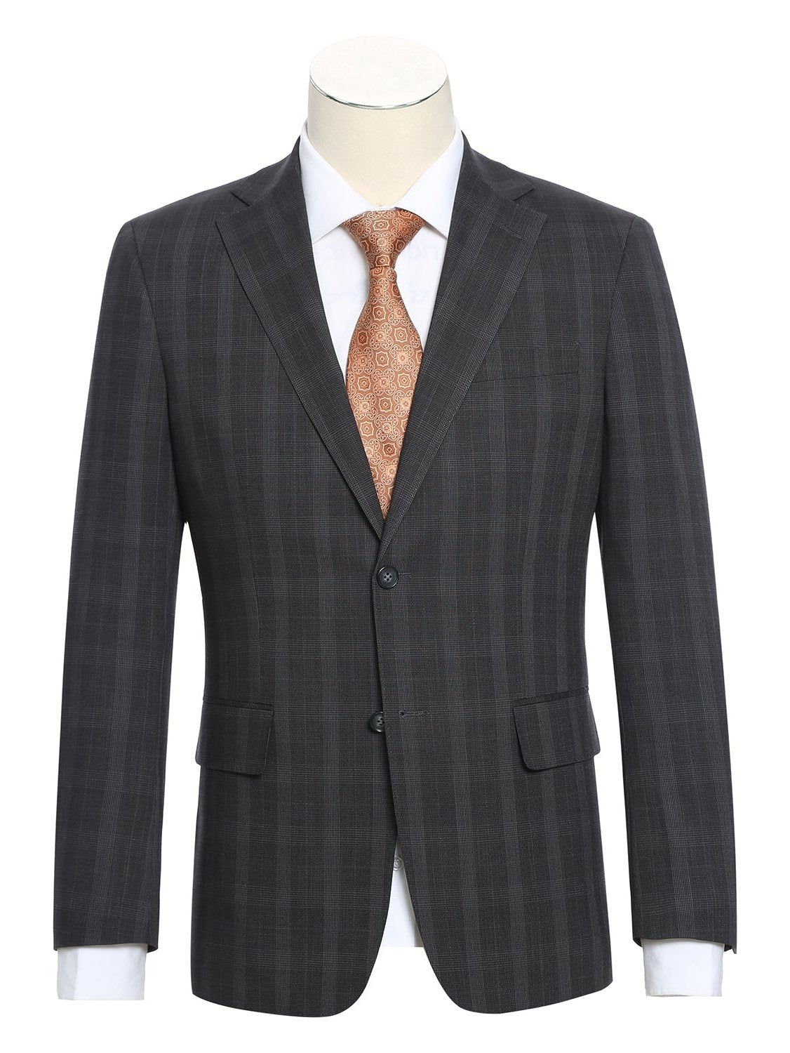 English Laundry Single Breasted Two Button Checked Notch Lapel Suit