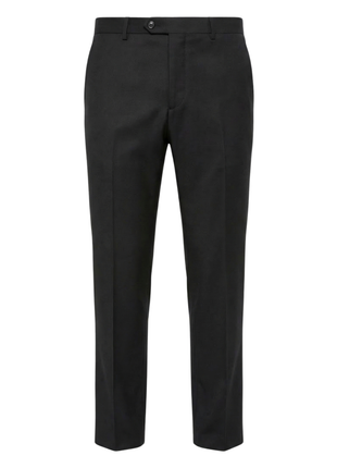 Mazara Mens Black Tonal Stripe Classic Fit Notch Lapel Wool 2 Button Suit