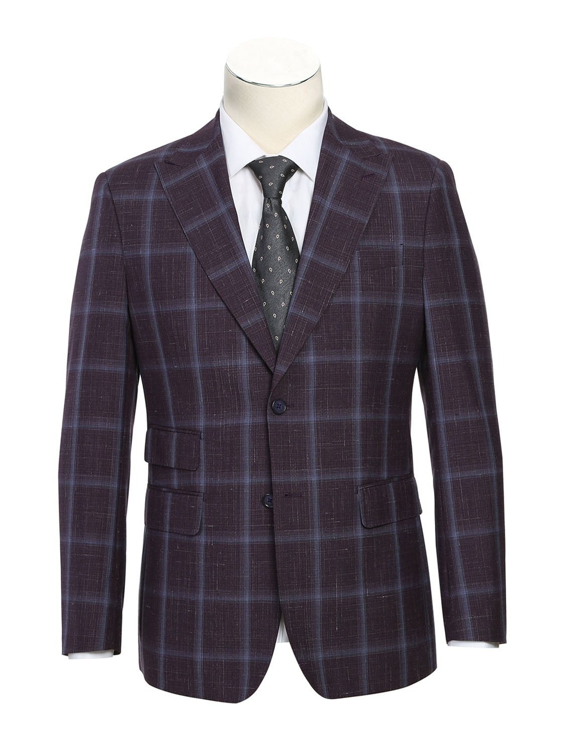 English Laundry Slim Fit Window Pane Check Wool Suit