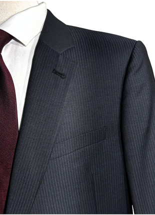 Armani Collezioni Charcoal Gray Pinstripe Two-Button Notch Lapel Wool Suit 46R
