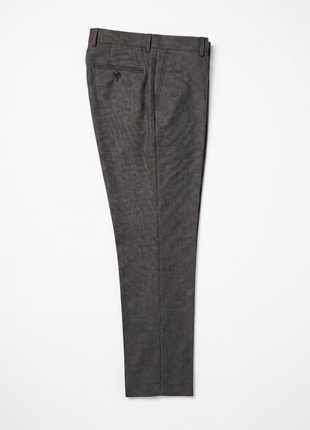 Brunello Cucinelli Mens Gray Micro Houndstooth Fully-Canvassed Notch Lapel Slim Fit 3-Button Wool Silk Suit with Ticket Pocket  - 44L